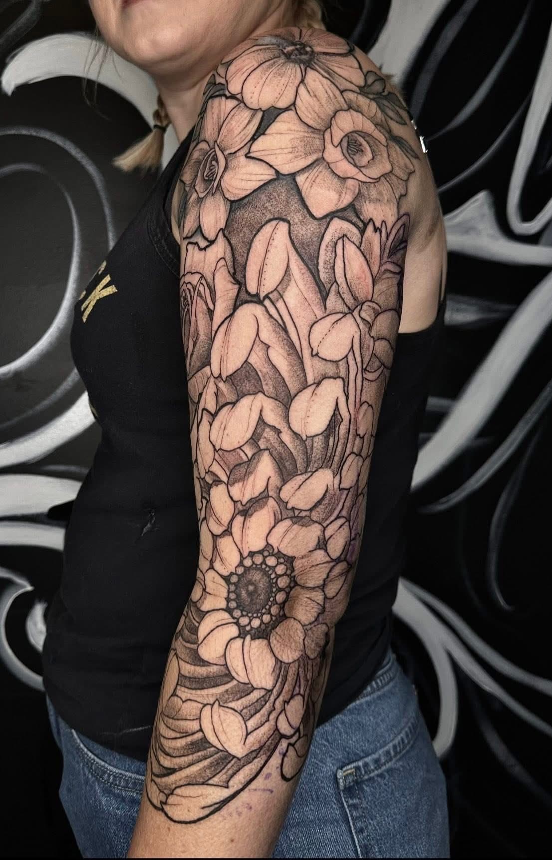 Floral half sleeve