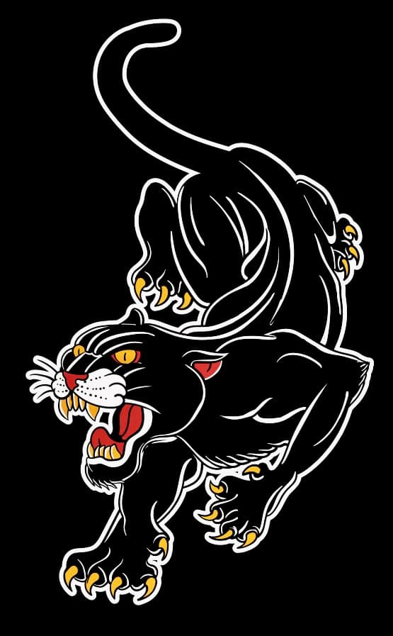 Panther tattoo reference tile