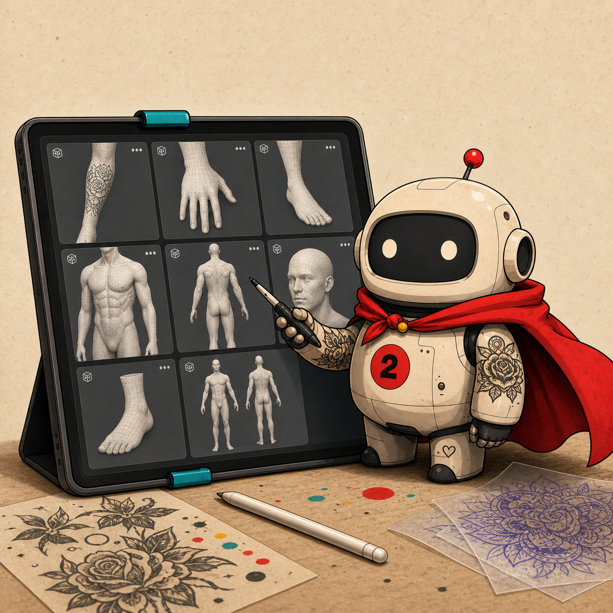 LVL2 Procreate 3D Tattoo Models