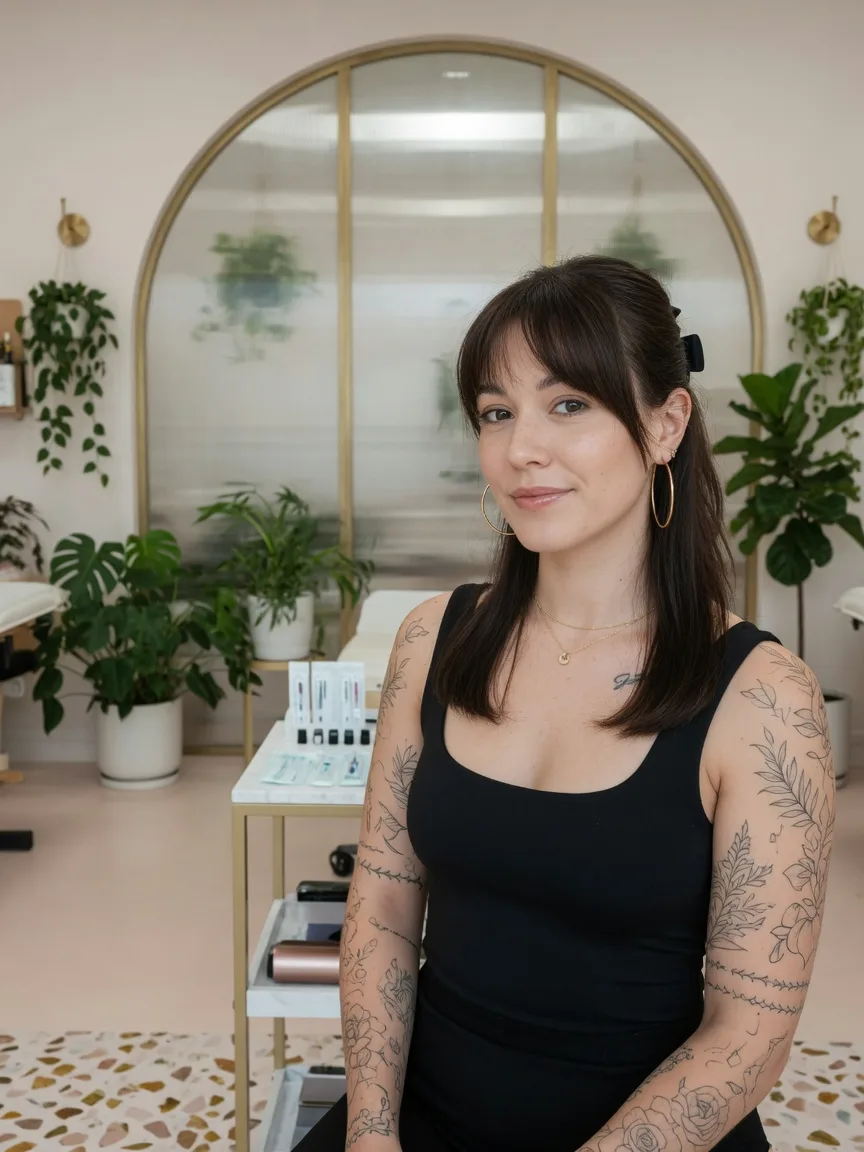 Portrait of June Park, a tattoo artist working on LVL2